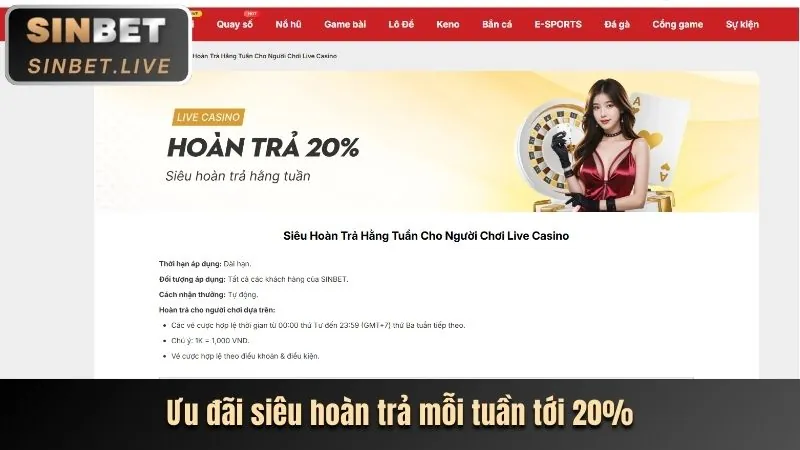 Ưu đãi hoàn tiền cho cược thể thao